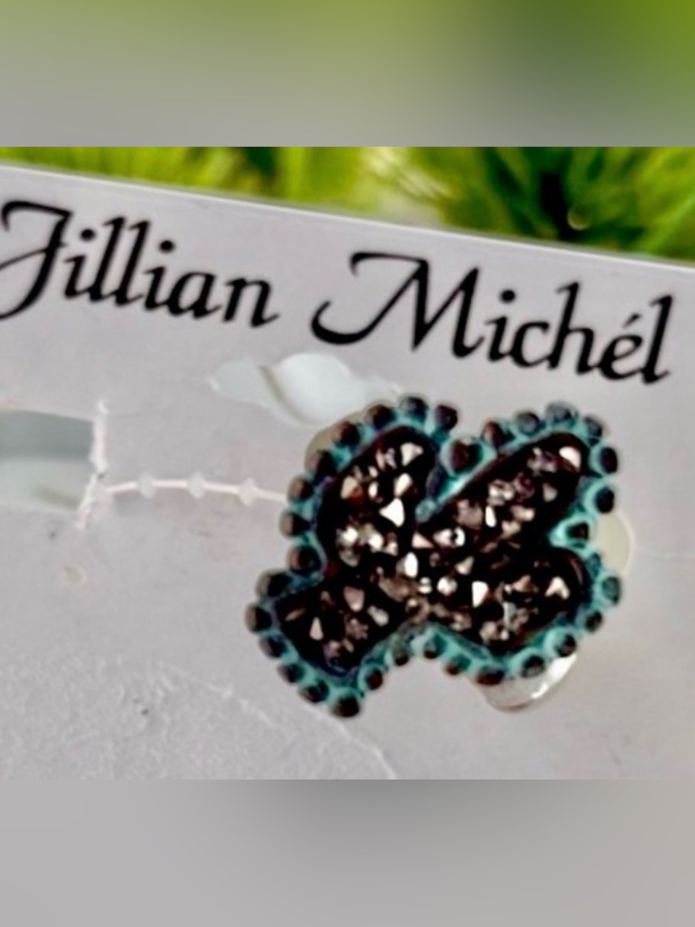 Jillian Michel Turquoise Cactus, rhinestones,stretch, silver-tone